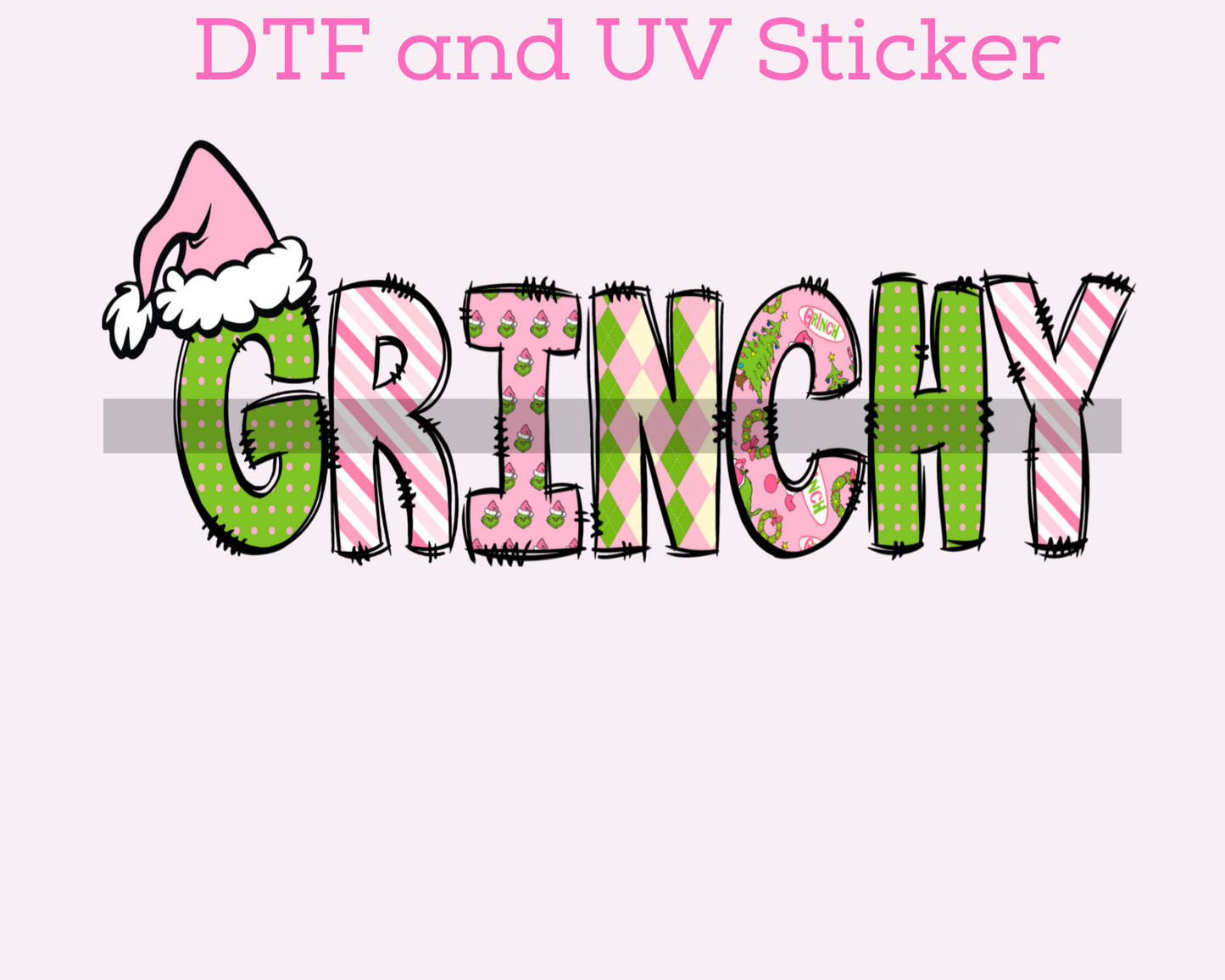 Green Man Pink and Green DTF TRANSFER or UV DTF STICKER