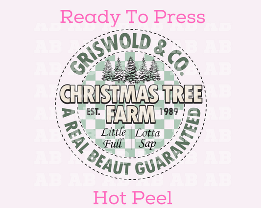 Griswold & Co. Christmas Tree Farm (Cream) Christmas DTF TRANSFER  or UV DTF STICKER
