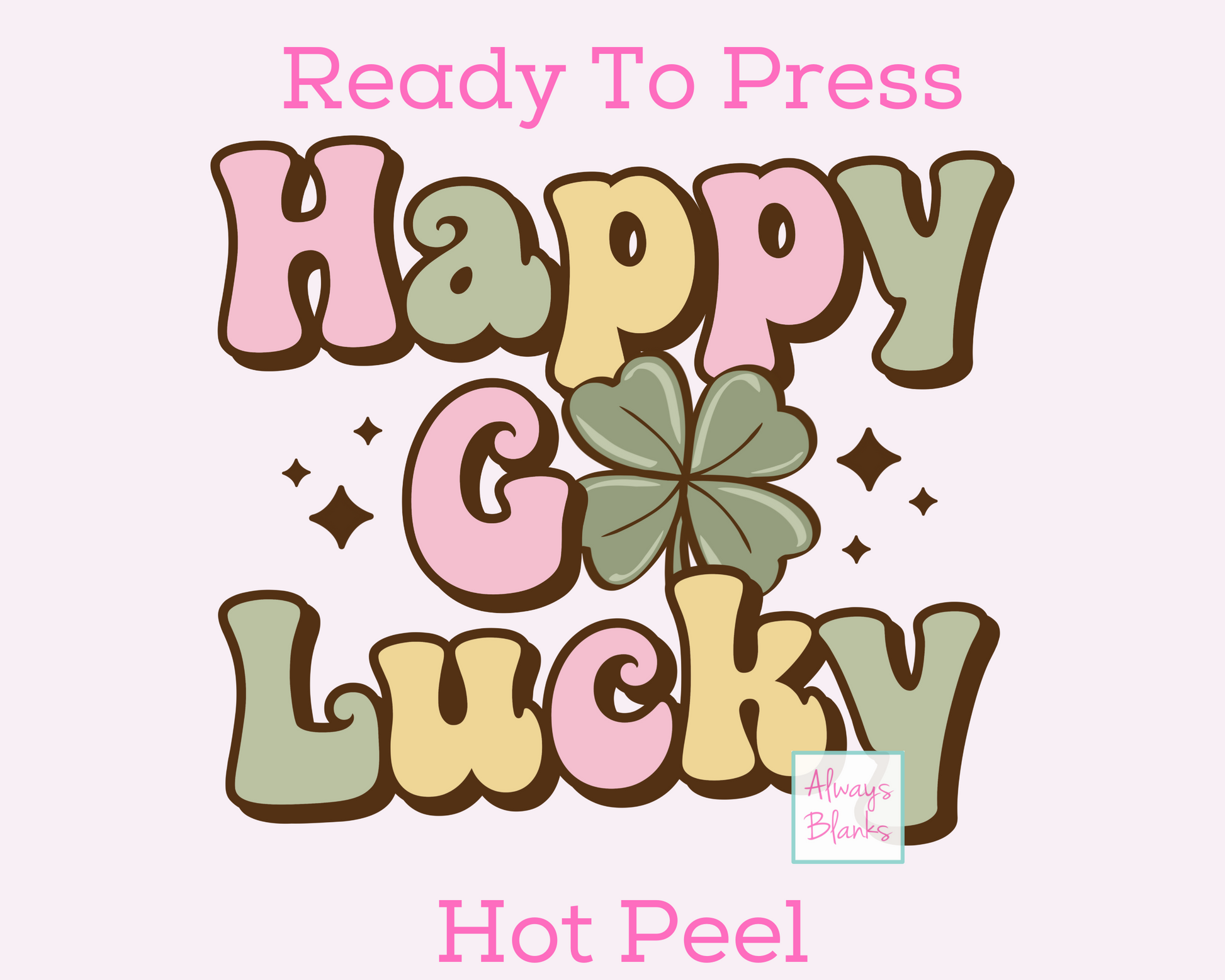 Happy Go Lucky (Retro Pastel) St. Patrick's Day DTF TRANSFER