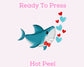 Shark and Hearts Valentine DTF TRANSFER