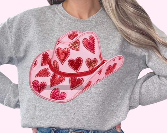 Cowboy Hat Valentines DTF TRANSFER or UV DTF STICKER