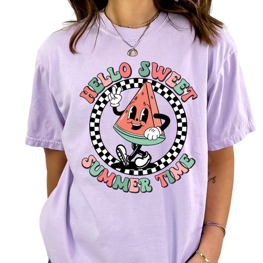 Hello Sweet Summer Time Summer DTF TRANSFER or UV DTF STICKER