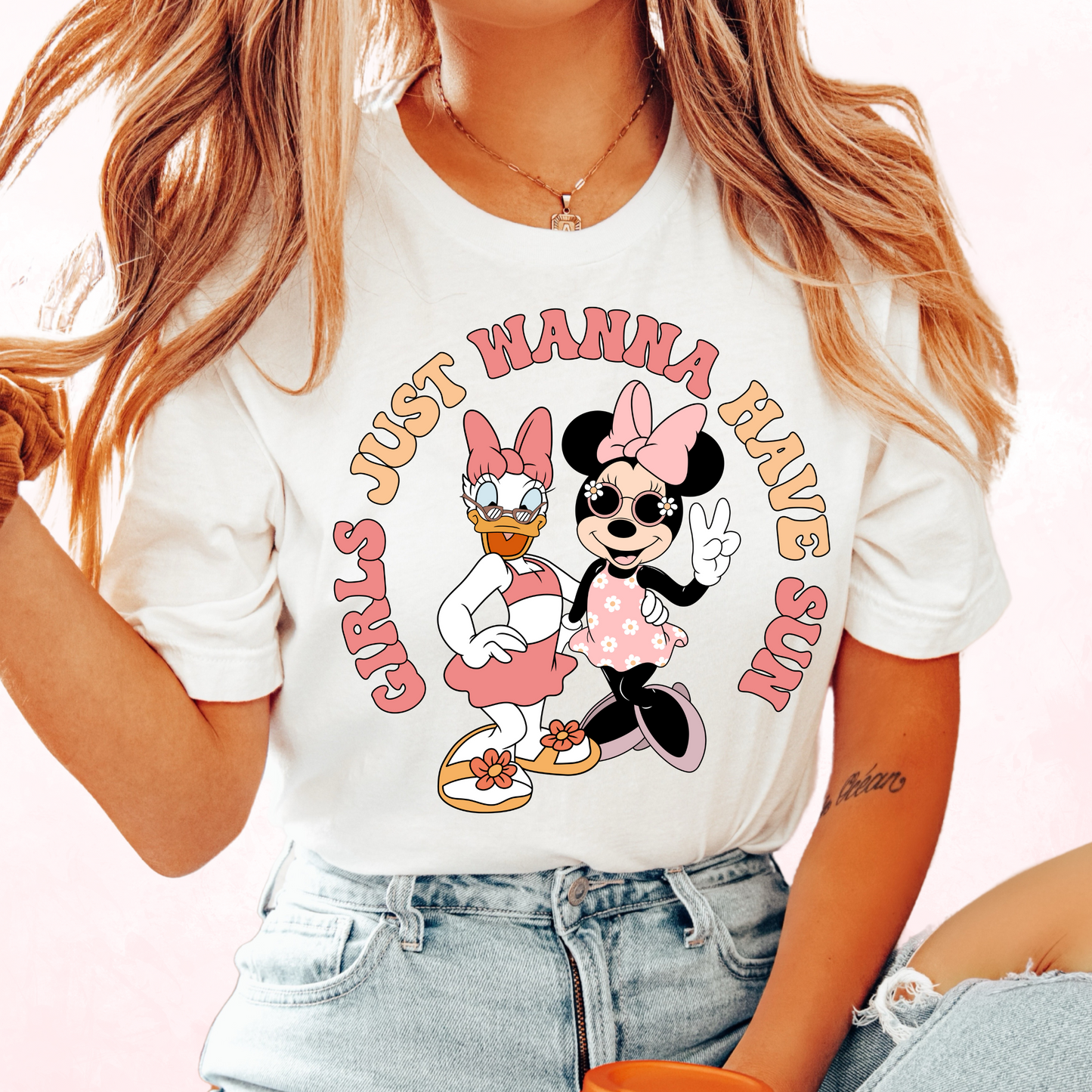 Girls Just Wanna Have Fun Minnie & Daisy Disney Summer DTF TRANSFER