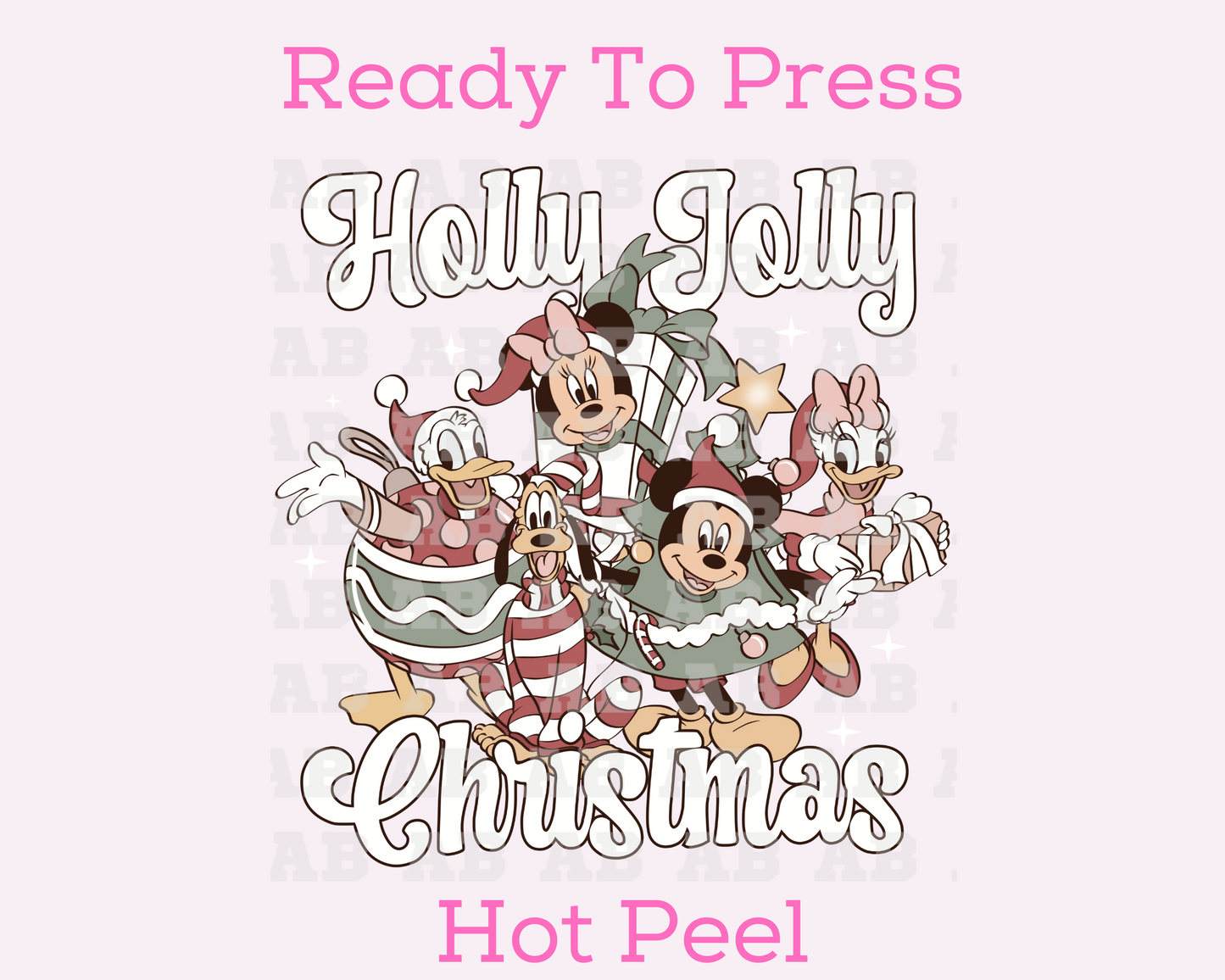 Holly Jolly Christmas Friends Collage Disney Christmas DTF TRANSFER  or UV DTF STICKER