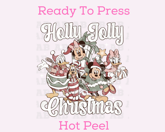 Holly Jolly Christmas Friends Collage Disney Christmas DTF TRANSFER  or UV DTF STICKER