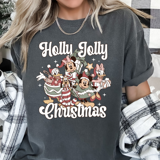 Holly Jolly Christmas Friends Collage Disney Christmas DTF TRANSFER  or UV DTF STICKER