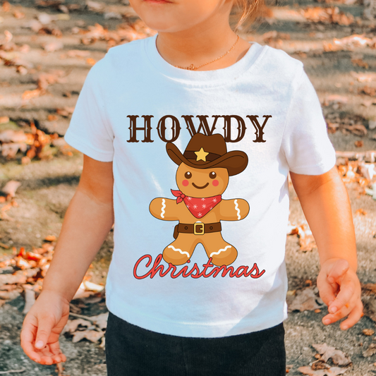 Howdy Gingerbread Western Cowboy Christmas DTF TRANSFER  or UV DTF STICKER