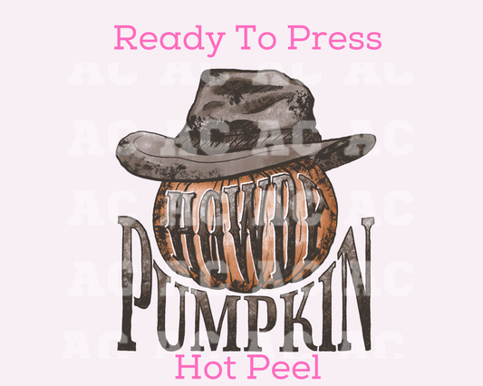 Rustic Cowboy Pumpkin DTF TRANSFER or UV DTF STICKER