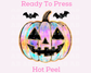 Iridescent Glitter Pumpkin Halloween DTF TRANSFER