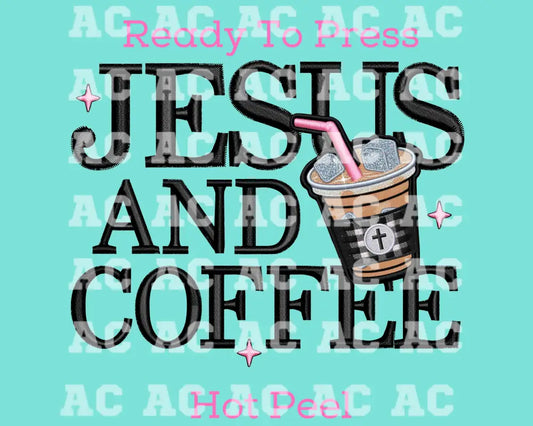 Jesus & Coffee Religious Dtf Transfer