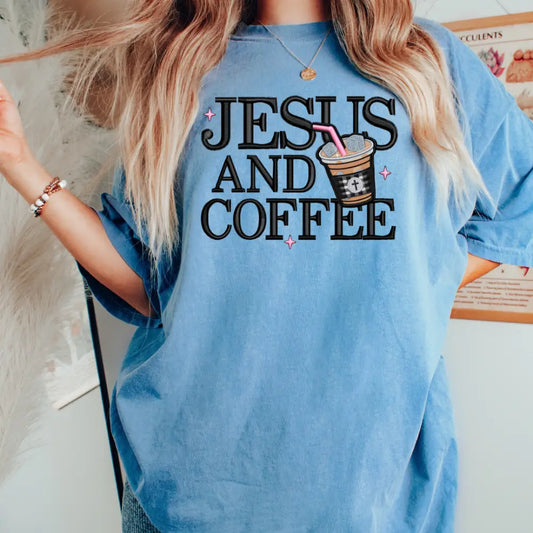 Jesus & Coffee Religious Dtf Transfer