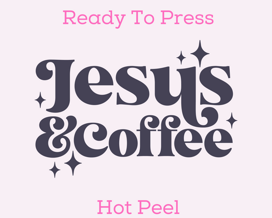 Jesus & Coffee Religious DTF TRANSFER or UV DTF STICKER