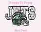 NFL Jets Faux Sequins Faux Embroidery Football DTF TRANSFER