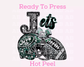 Jets Faux Sequins Faux Embroidery Football DTF TRANSFER