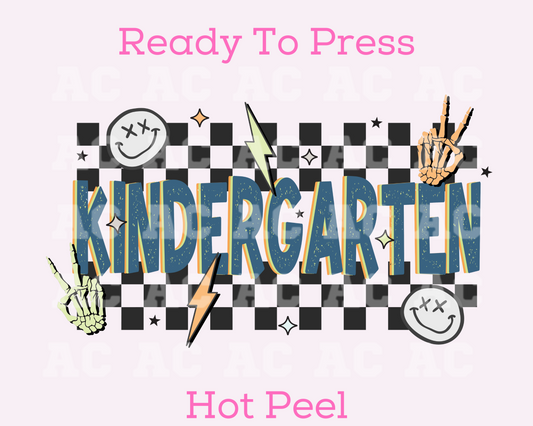 Checkered Kindergarten DTF TRANSFER