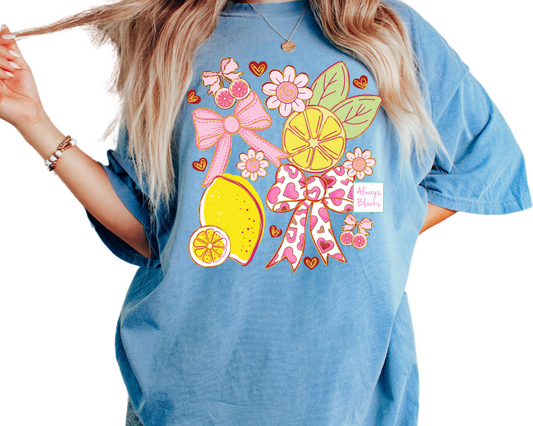 Lemon Coquette Bow DTF TRANSFER or UV DTF STICKER DECAL