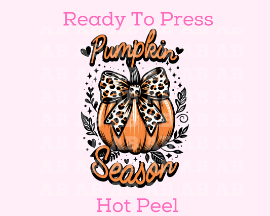 Leopard Coquette Bow Pumpkin Season Fall DTF TRANSFER or UV DTF STICKER DECAL