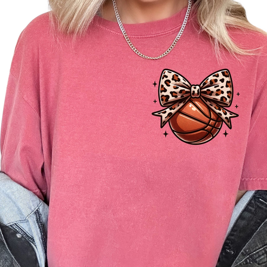 Leopard Bow Basketball DTF TRANSFER