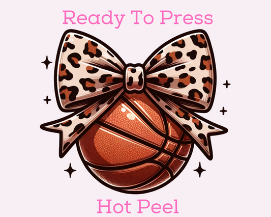 Leopard Bow Basketball DTF TRANSFER