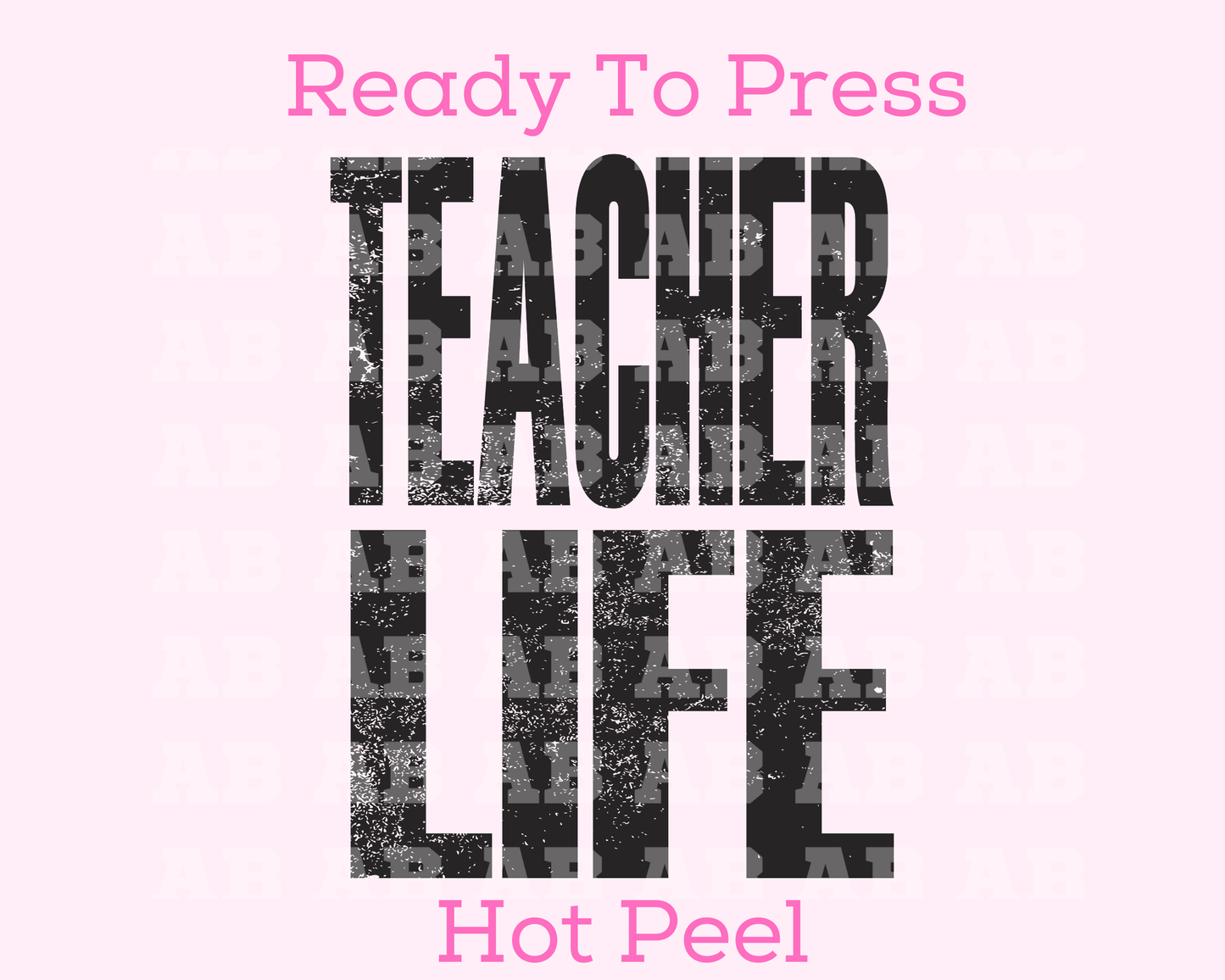 Distressed Stacked Teacher Life Teacher DTF TRANSFER or UV DTF STICKER DECAL