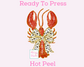 Southern Lobster With Coquette Bow (Dalmatian Confetti) Mardi Gras DTF TRANSFER