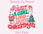 Retro Just A Girl Who Loves Christmas Christmas DTF TRANSFER