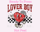 Lover Boy Heart Checkered Hat Valentine's Day DTF TRANSFER