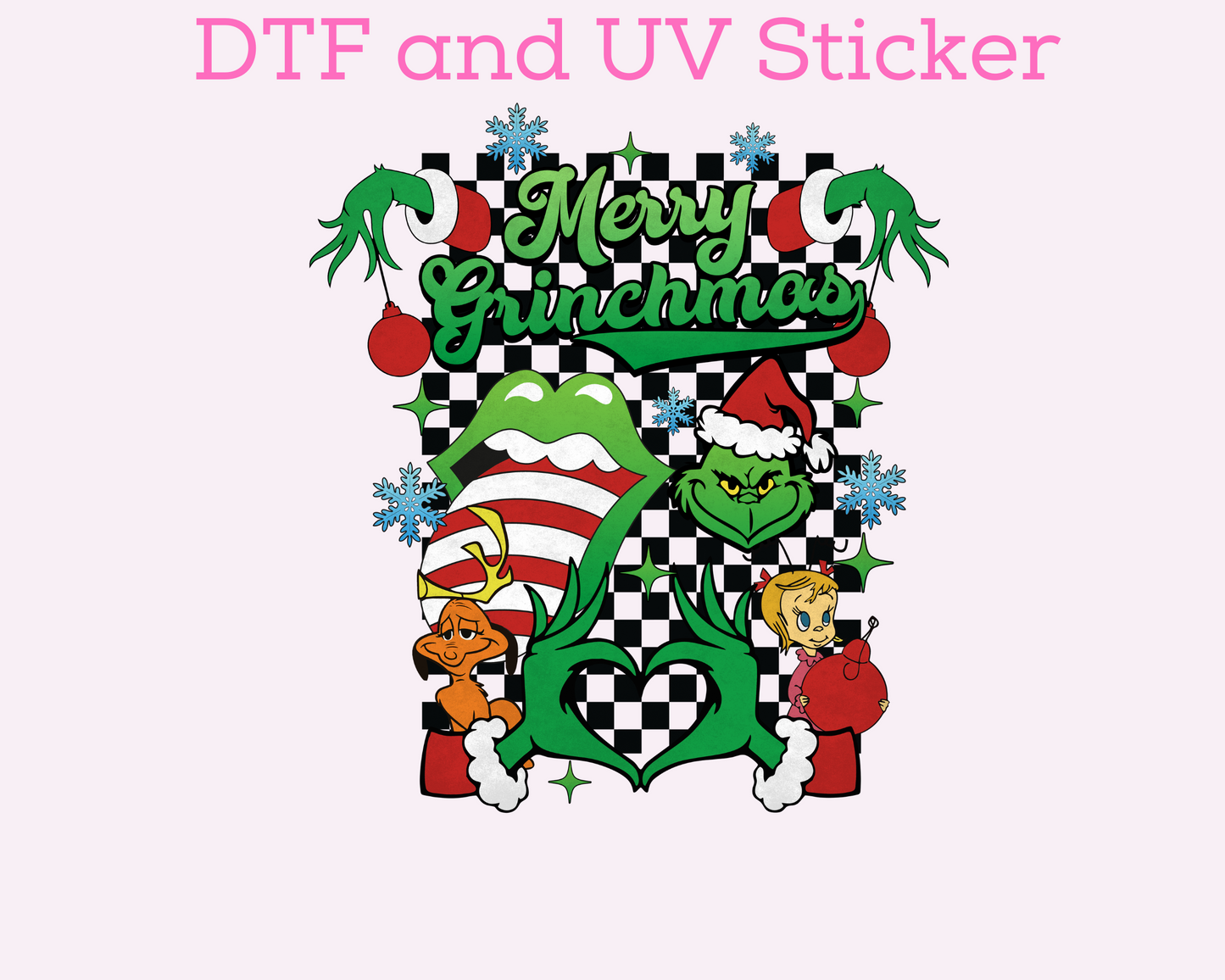 Green Man Christmas Collage DTF TRANSFER or UV DTF STICKER