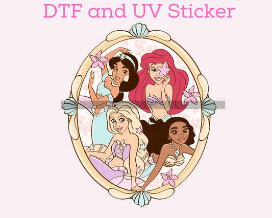 Magical Princess  in Mirror DTF TRANSFER or UV DTF STICKER