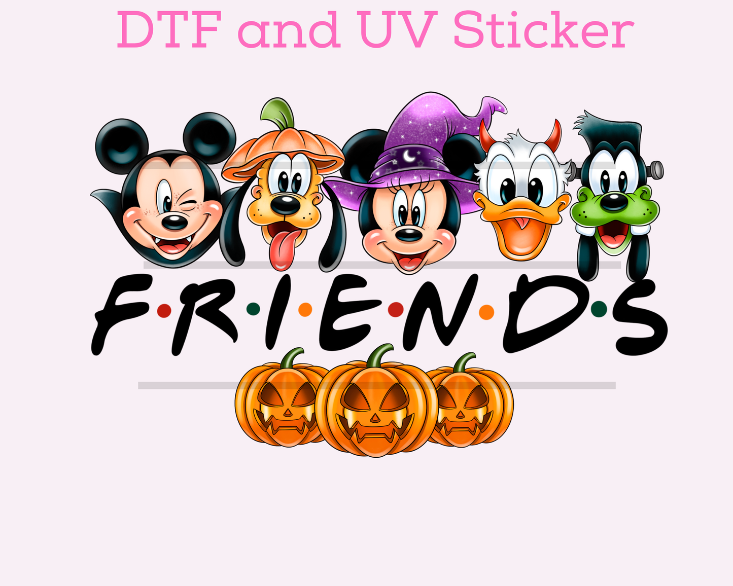 Magical Halloween Friends DTF TRANSFER or UV DTF STICKER