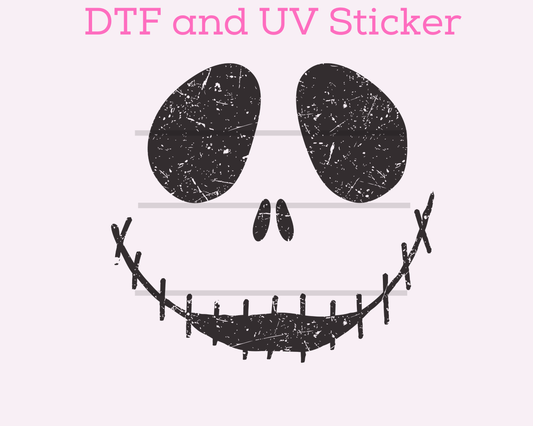 Magical Skeleton NBC Halloween face DTF TRANSFER or UV DTF STICKER