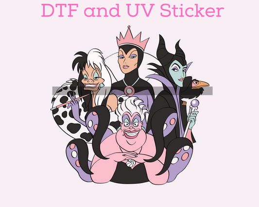 Magical Halloween Villian DTF TRANSFER or UV DTF STICKER