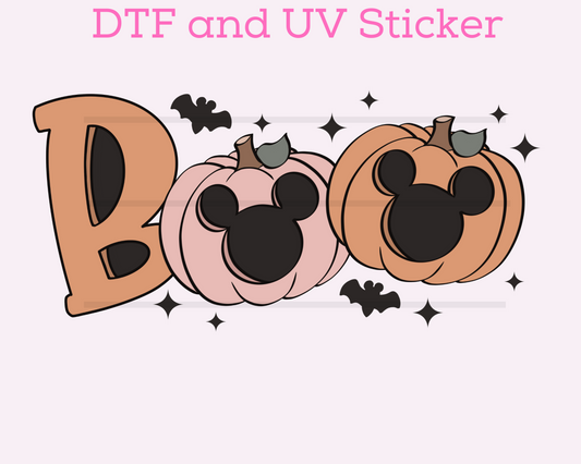 Magical Halloween M0use Boo DTF TRANSFER or UV DTF STICKER