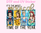 Magical time of the Year Princess Christmas DTF TRANSFER or UV DTF STICKER
