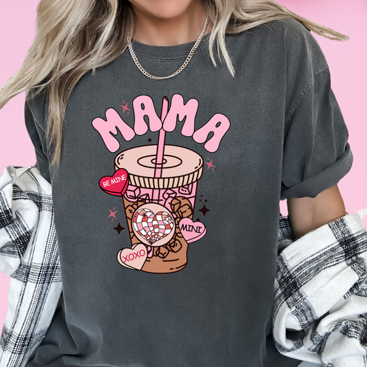 Mama Valentine's Coffee Valentines Day DTF TRANSFER or UV DTF STICKER or UV DTF STICKER DECAL