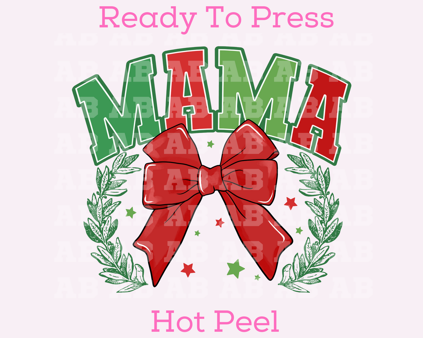 Coquette Bow Holiday Mama Christmas DTF TRANSFER