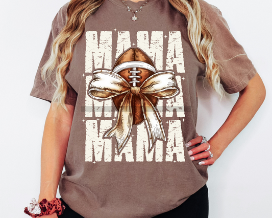 Football Mama with Bow Mom Football DTF TRANSFER