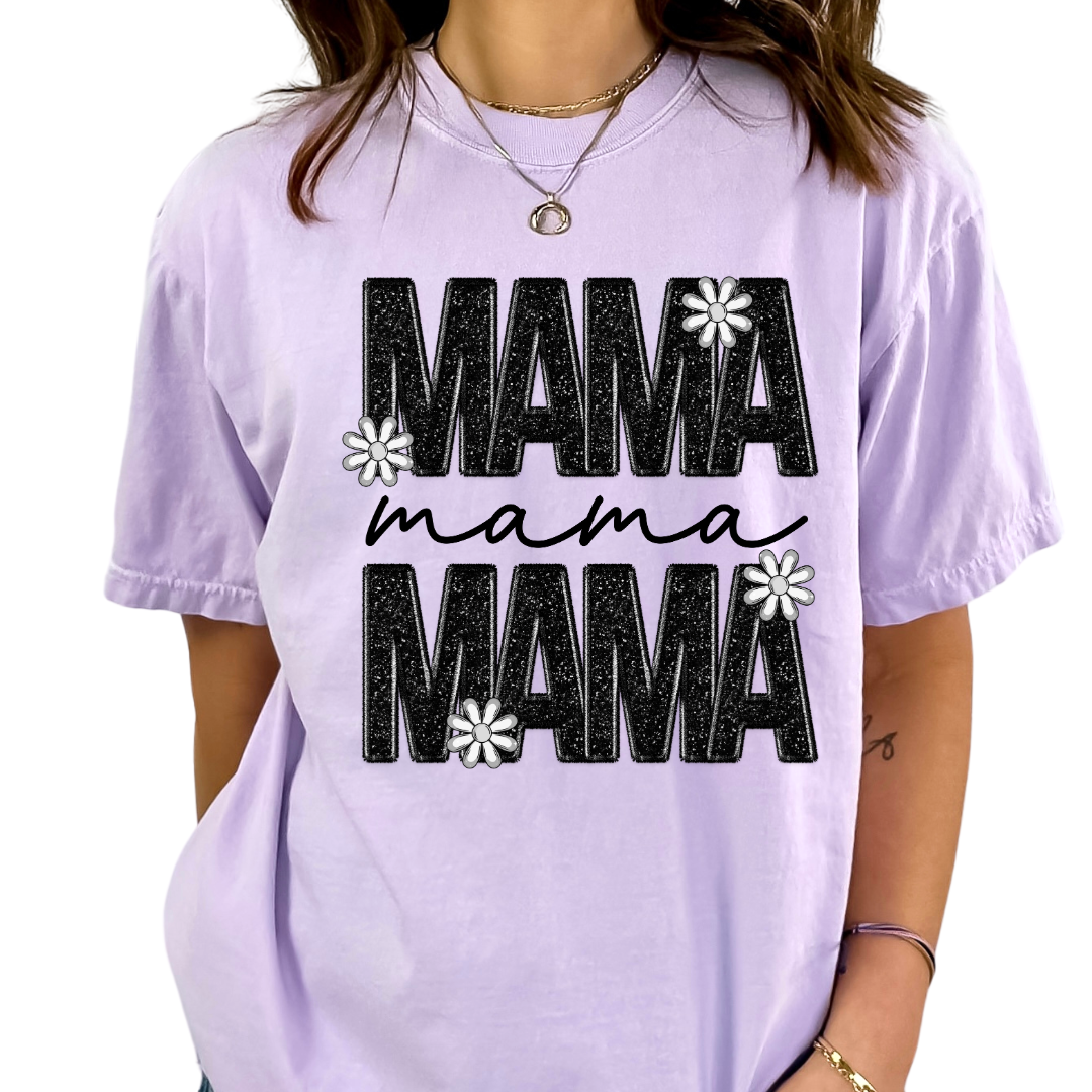 Faux Sequins Mama (Faux Embroidery) Mom DTF TRANSFER