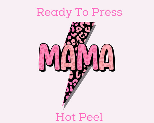 Pink Mama Bolt DTF TRANSFER or UV DTF STICKER DECAL