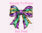 Mardi Gras Coquette Bow Trendy Mardi Gras DTF TRANSFER