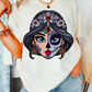 Jasmine Faux Embroidery Sugar Skull Disney DTF TRANSFER