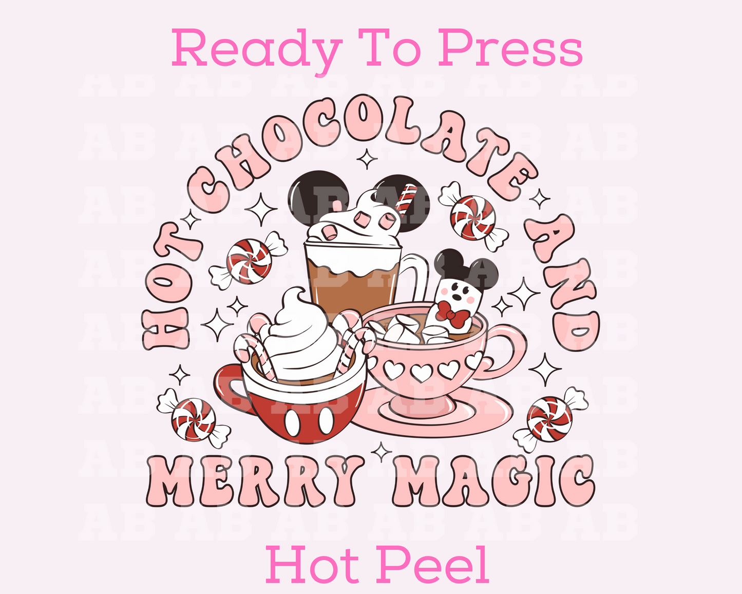 Hot Chocolate And Merry Magic Disney Christmas DTF TRANSFER