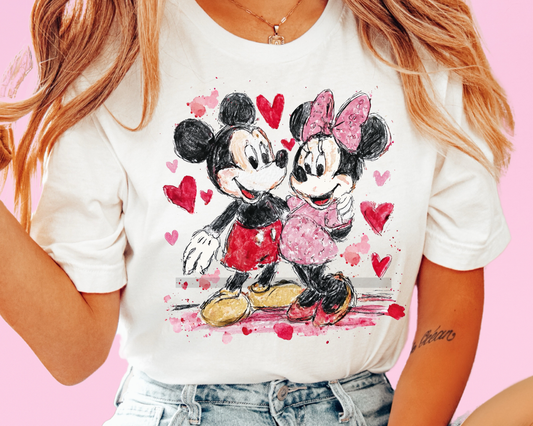 Magical Valentines M0use DTF TRANSFER or UV DTF STICKER