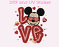 Magical Valentines M0use DTF TRANSFER or UV DTF STICKER