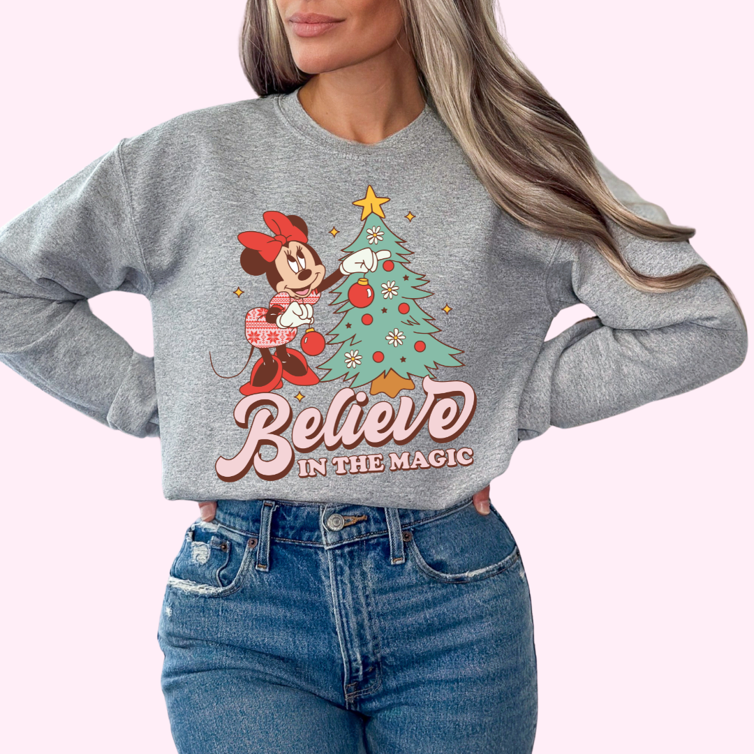 Believe In Magic Minnie Disney Christmas DTF TRANSFER