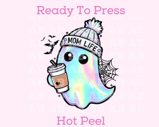 Mom Life Ombre Ghost Halloween DTF TRANSFER