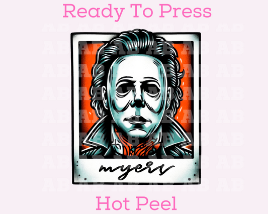 Michael Myers Polaroid Halloween DTF TRANSFER or UV DTF STICKER
