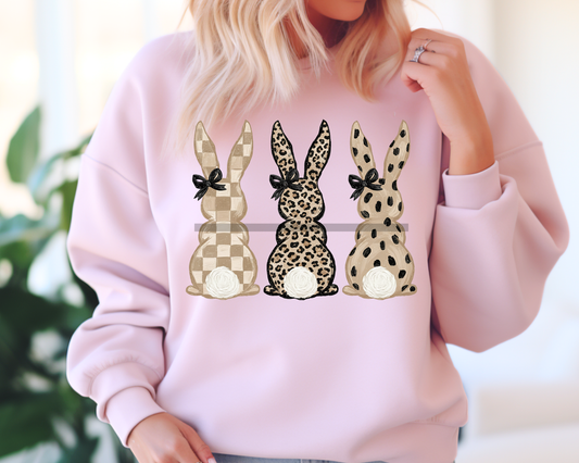 3 Neutral Bunny Easter DTF TRANSFER or UV DTF STICKER