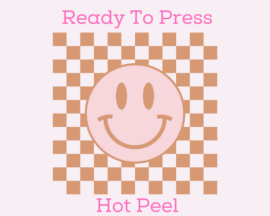 Neutral Checkered Smile Trendy DTF TRANSFER
