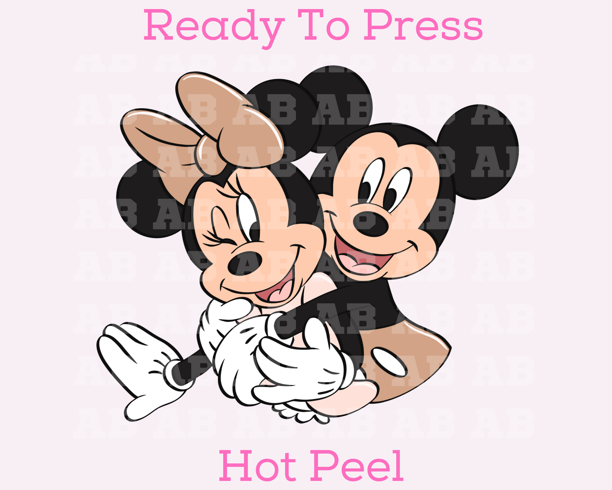 Disney Mickey And Minnie Hugs (Neutral) Valentine's Day DTF TRANSFER